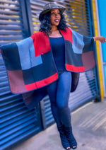 Load image into Gallery viewer, COLOR BLOCK OPEN SHAWL - Lovely Push Boutique

