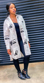 Load image into Gallery viewer, NEWSPAPER OVERSIZE LONG SHIRT - Lovely Push Boutique
