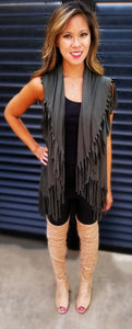 CONVERTIBLE FRINGE PONCHO - Lovely Push Boutique