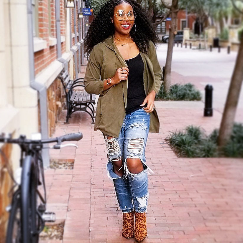 HOODED LIGHT WINDBREAKER - Lovely Push Boutique