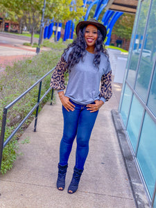 LEOPARD LONG SLEEVE TOP - Lovely Push Boutique