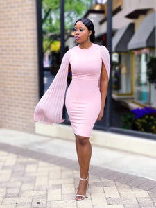 CAPE SLEEVE DRESS - Lovely Push Boutique