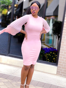 CAPE SLEEVE DRESS - Lovely Push Boutique