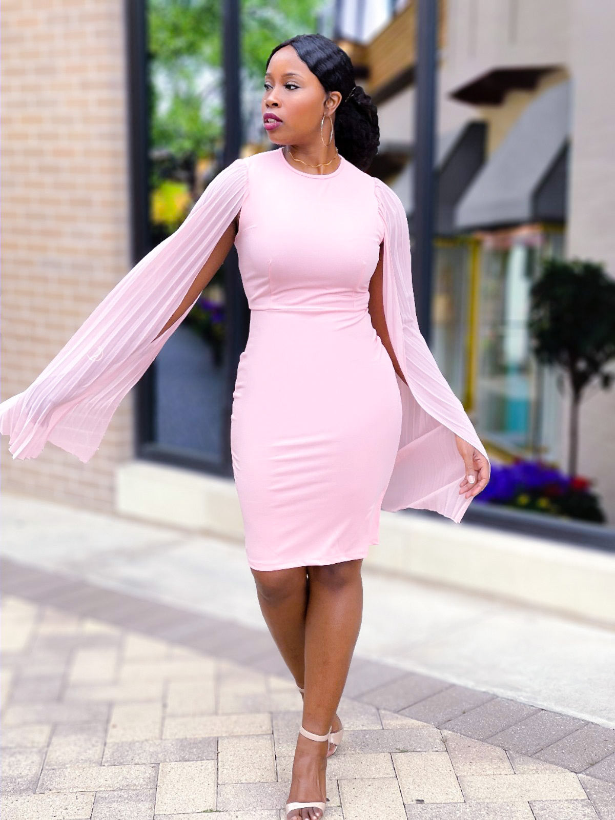 Cape Sleeve Dress S Cape Sleeve Dress S