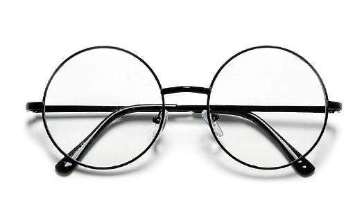 VINTAGE ROUND GLASSES - BLACK - Lovely Push Boutique