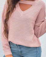 Load image into Gallery viewer, Cutout Rib-Knit Sweater
