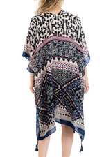 Load image into Gallery viewer, GEO ANIMAL PRINT KIMONO - BLUE - Lovely Push Boutique
