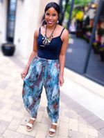 Load image into Gallery viewer, MULTI PATTERN PALAZZO PANTS - BLUE - Lovely Push Boutique
